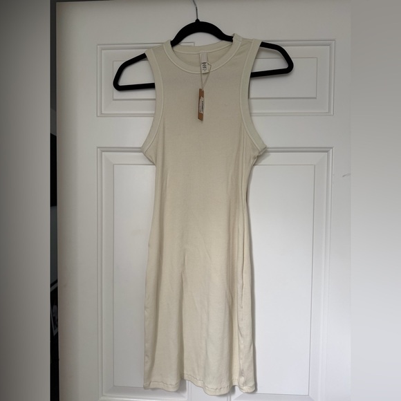 SKIMS Cream Ribbed Mini Dress - Picture 2 of 4